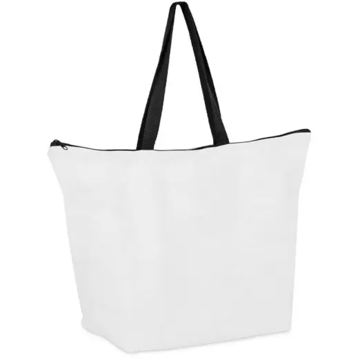 Hoppla Skyline Recycled PET Stitch-Bond Shopper With Zip Black